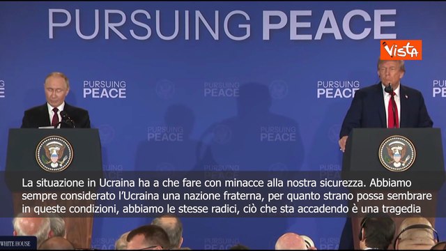 Putin ad Anchorage: Ucraina nazione fraterna, speriamo che intesa aiuti ad avvicinare pace