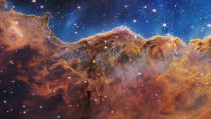 Amazing 'Cosmic Cliffs' Of The Carina Nebula Complex - 3D Tour Of Webb Imagery