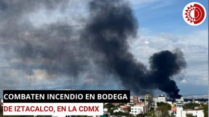 Combaten incendio en bodega de Iztacalco, en la CDMX