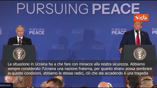 Putin ad Anchorage: Ucraina nazione fraterna, speriamo che intesa aiuti ad avvicinare pace