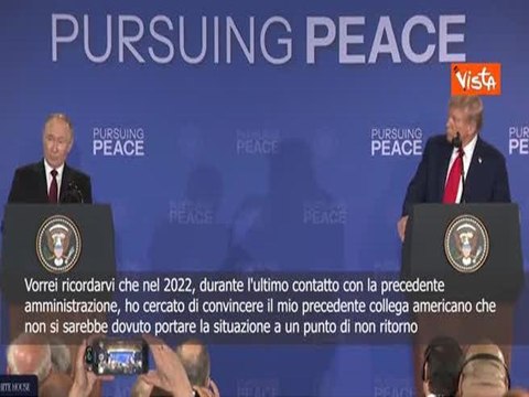 Putin ad Anchorage: Se Trump fosse stato Presidente Usa nel 2022 non ci sarebbe stata guerra