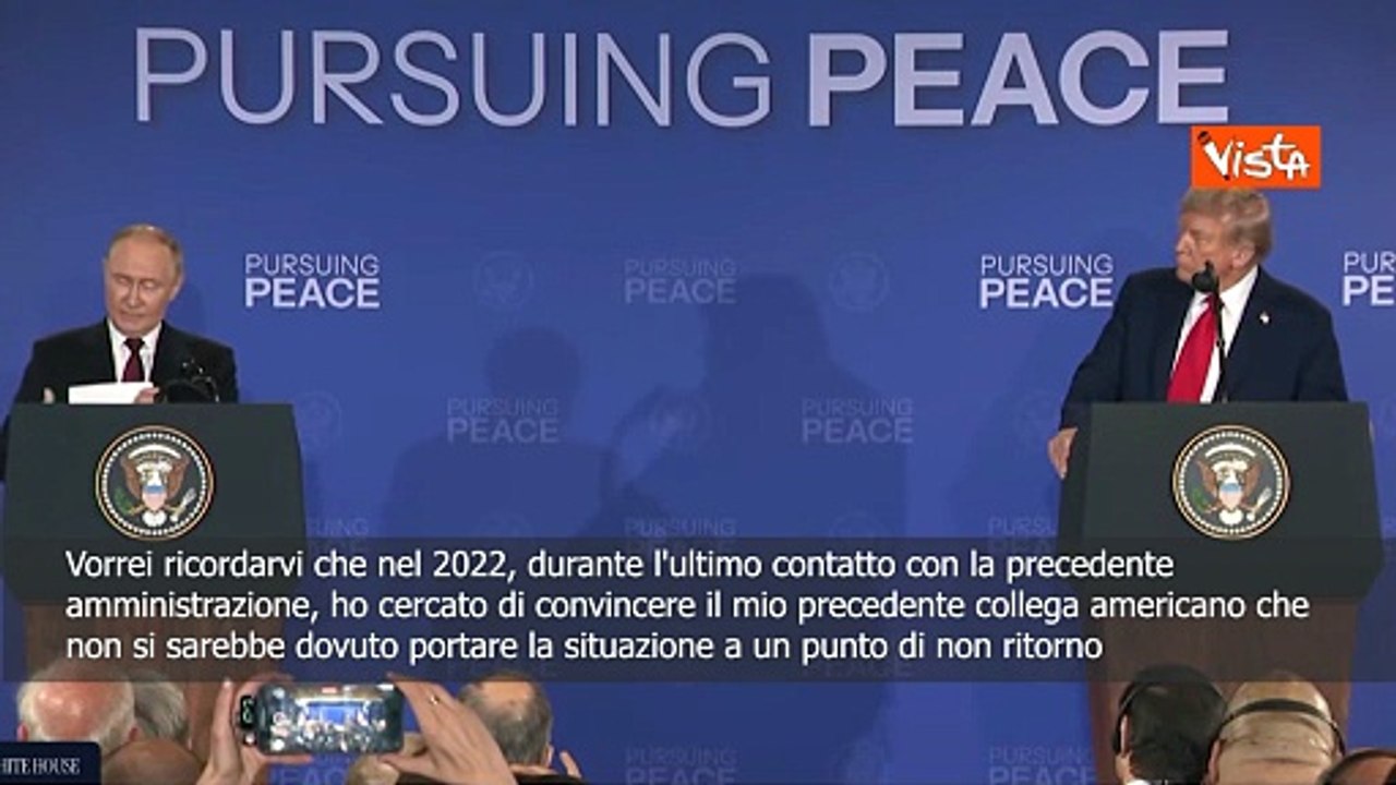 Putin ad Anchorage: Se Trump fosse stato Presidente Usa nel 2022 non ci sarebbe stata guerra