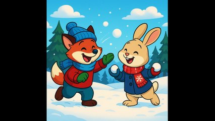 الثعلب والأرنب يلعبان بكرات الثلج - حكايات داكوتا الشمالية - North Dakota Fairytales