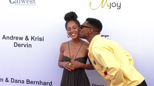 Meagan Good attends the Harold and Carole Pump Foundation 25th Anniversary Celebrity Dinner red carpet in Los Angeles