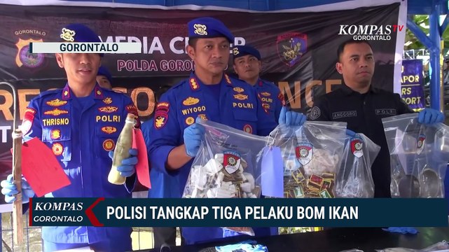 Ditpolairud Polda Gorontalo Bekuk Tiga Pelaku Bom Ikan Ilegal,Pelaku Melawan Hingga Melukai Petugas