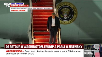 Sommet Trump-Poutine: de retour d'Alaska, Donald Trump a atterri sur la base d'Andrews dans le Maryland