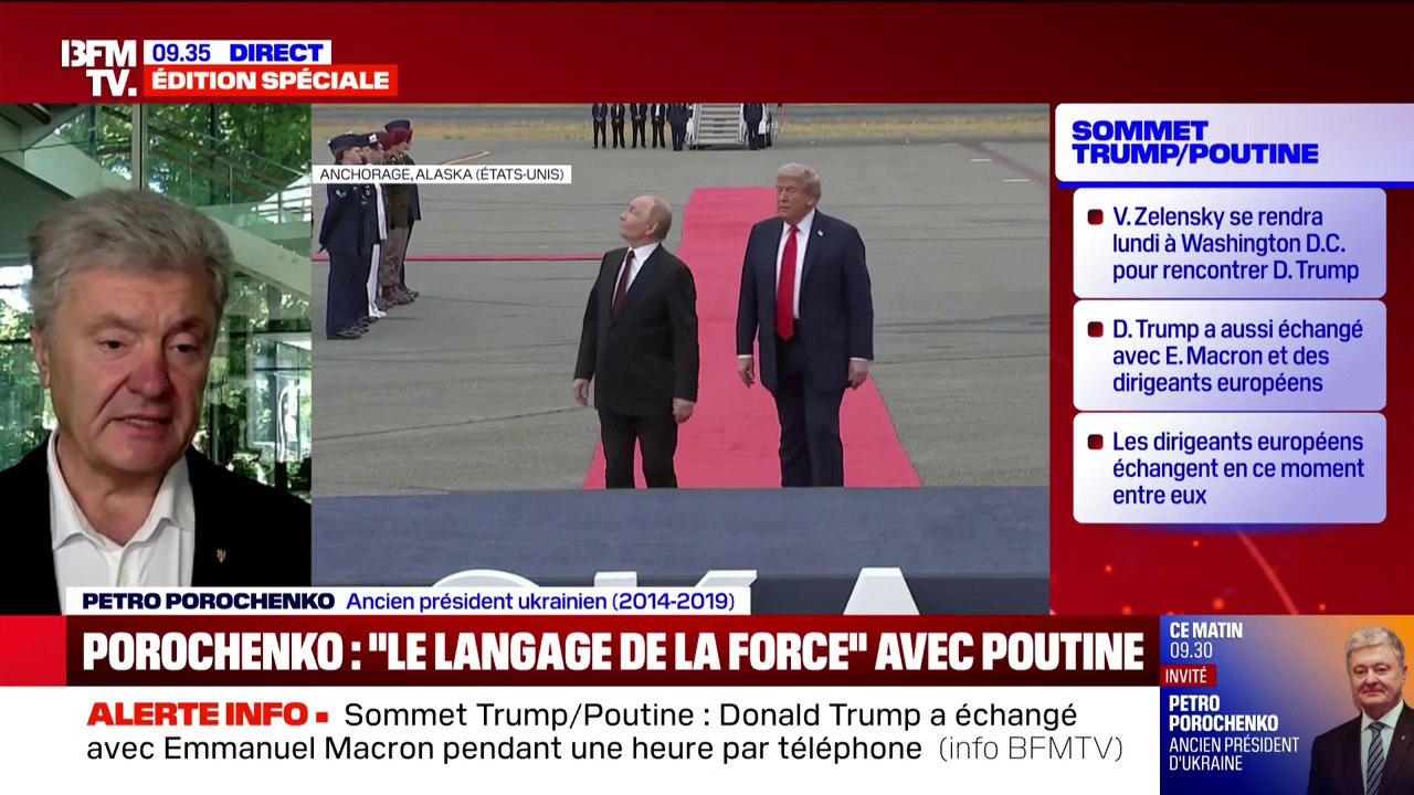 Sommet Trump-Poutine: pour Petro Porochenko, ancien président ukrainien, "Poutine devra payer le prix fort s'il n'arrête pas la guerre"