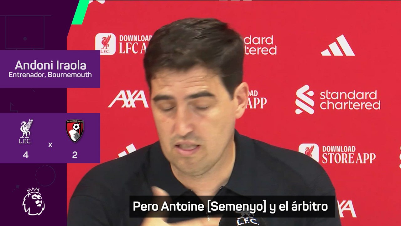 La reacción de Iraola tras los insultos racistas a Semenyo en Anfield: "Es una vergïenza"