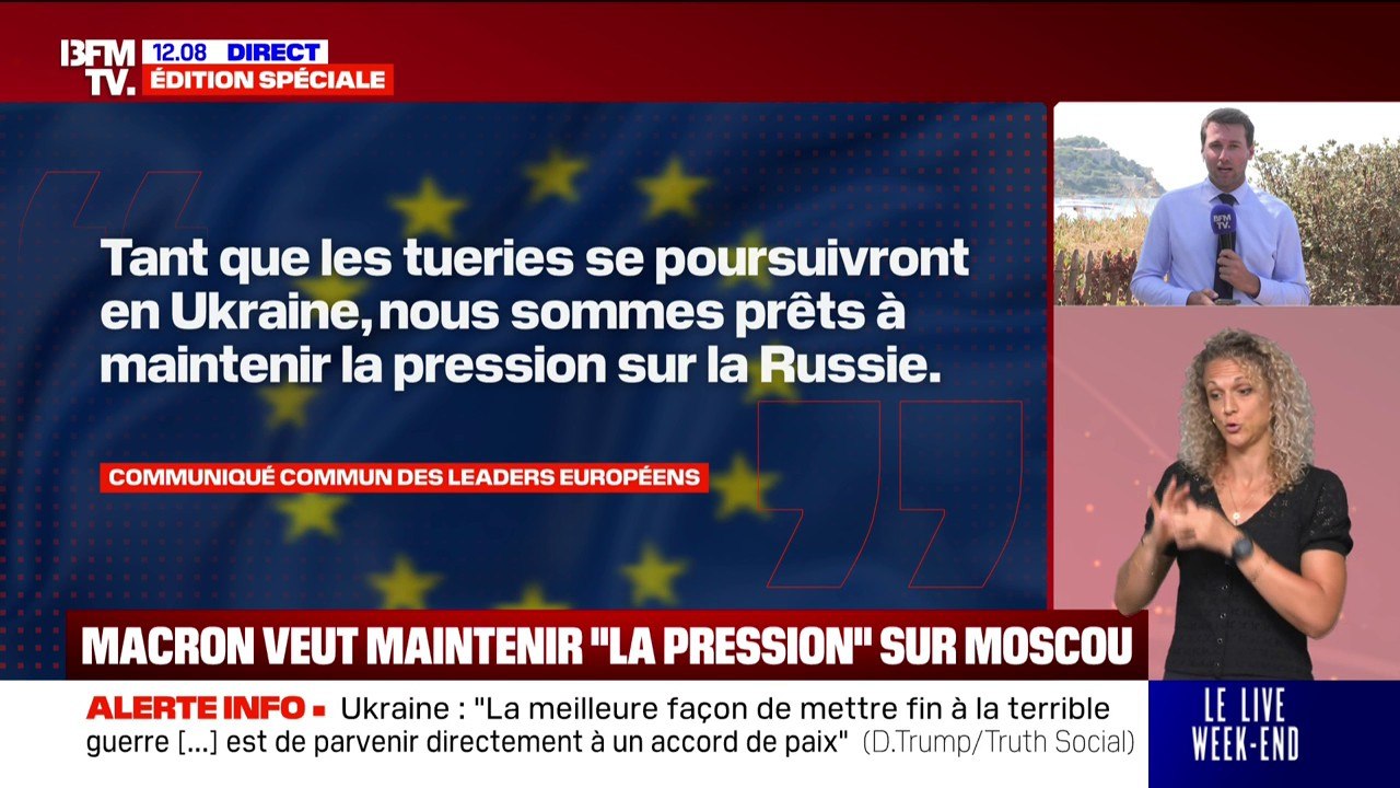 Emmanuel Macron veut "maintenir la pression" sur Moscou, après la rencontre entre Donald Trump et Vladimir Poutine