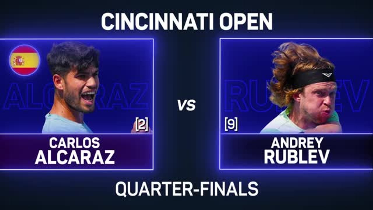 Alcaraz battles past Rublev to reach Cincinnati semis