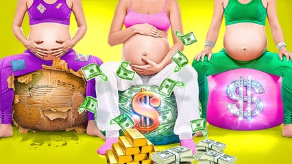 Riche ou Pas ? ÉCHANGÉE à la Naissance 🤰 Pauvre VS Riche VS Giga Riche – Ma Vie de Future Maman