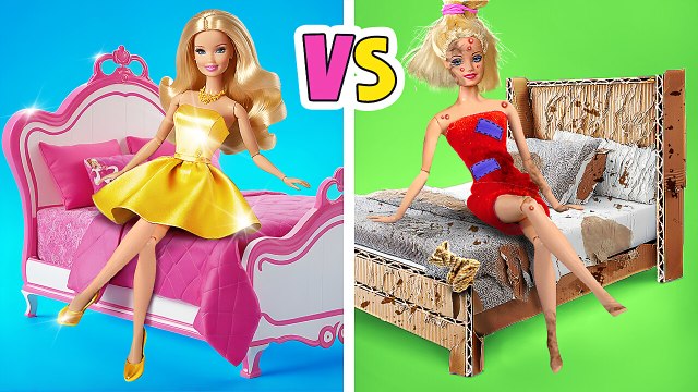 Maison de Poupée Fauchée à Riche ! 💓👸🏼 Création Artisanales de poupées Barbie & Astuces de relooking