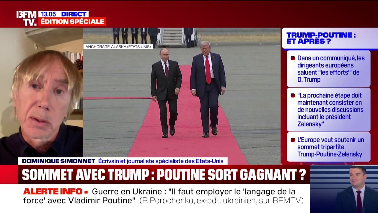 Sommet entre Donald Trump et Vladimir Poutine "C'est assez triste et pathétique pour les Ukrainiens", estime Dominique Simonnet, spécialiste des États-Unis