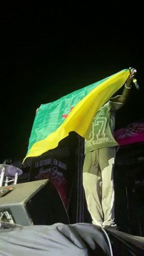 Vybz Kartel aime le drapeau guyanais. Il lui a rendu hommage lors de la Boom Jam à Kourou hier soir.