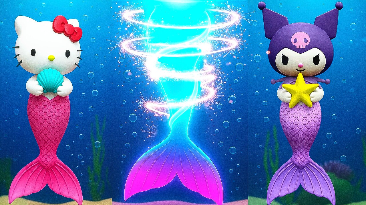 Bonjour Kitty vs Kuromi🌈 Comment devenir une sirène populaire? 🧜‍♀️ Relooking ultime