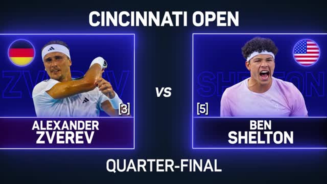 Zverev beats Shelton to reach Cincinnati semis