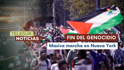 Masiva marcha en Nueva York exige fin del bloqueo humanitario y bombardeos en Gaza