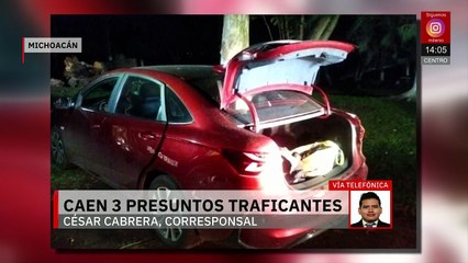 Detienen a 3 presuntos traficantes de droga en Michoacán