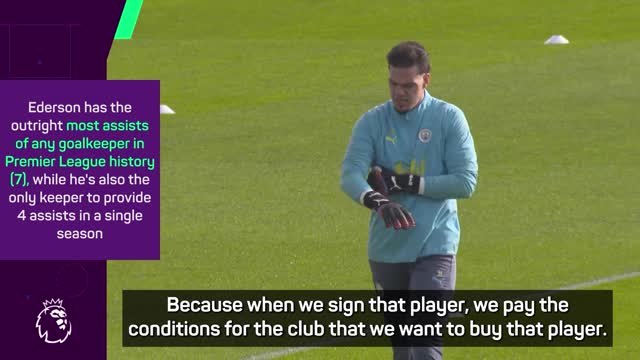I don't sense Ederson is unhappy at City - Guardiola
