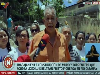 Inician construcción de un muro de contención en el Río Casanay del estado Sucre