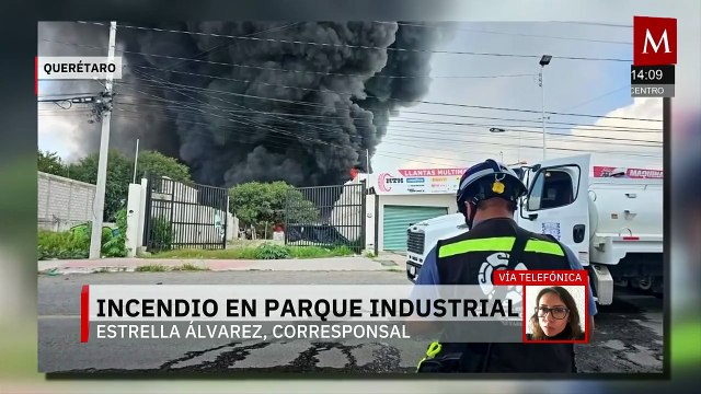 Querétaro: evacúan empresas tras fuerte incendio en parque industrial