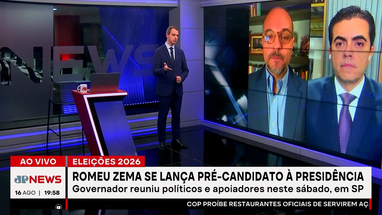 ALCKMIN REBATE TRUMP / ZEMA LANÇA PRÉ-CANDIDATURA PARA PRESIDÊNCIA | JORNAL JOVEM PAN -  16/08/2025