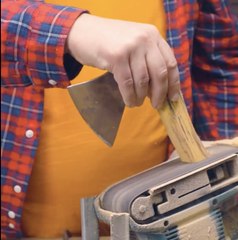 Fixing an Axe Handle With Melted Plastic