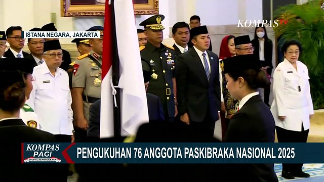 Memori Istana Kukuhkan 76 Anggota Paskibraka Nasional 2025 untuk Upacara 17 Agustus | KOMPAS PAGI