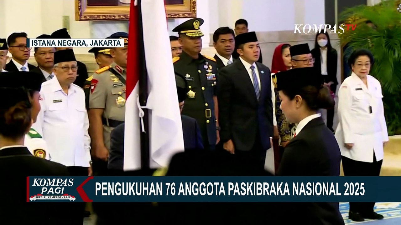 Memori Istana Kukuhkan 76 Anggota Paskibraka Nasional 2025 untuk Upacara 17 Agustus | KOMPAS PAGI