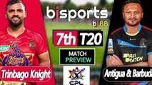 CPL 2025 | Trinbago Knight Riders vs Antigua & Barbuda Falcons 7th T20I Match Preview |