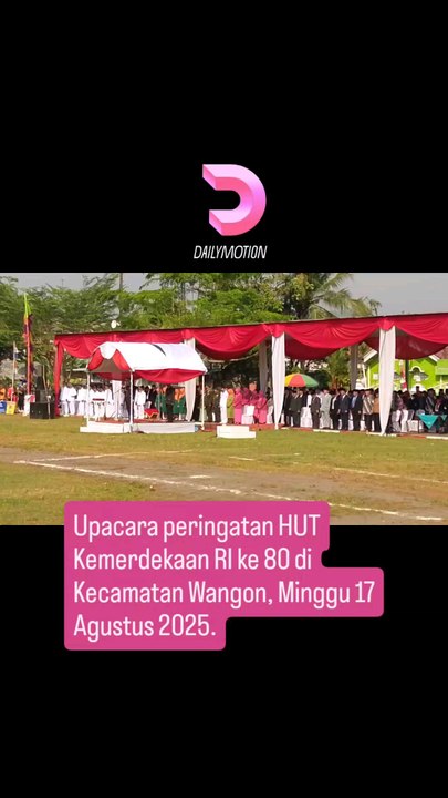 Upacara Hut kemerdekaan RI ke 80 tingkat kecamatan Wangon, Minggu 17 Agustus 2025.