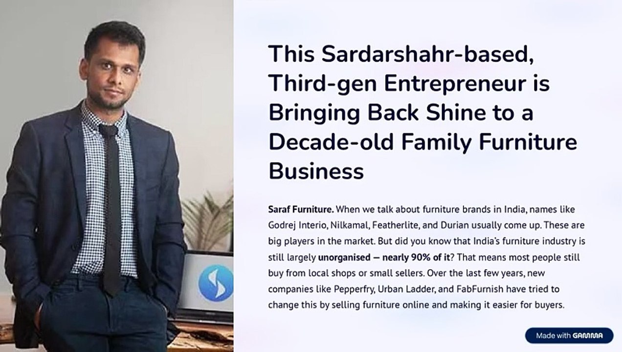 This Sardarshahr-based, Third-gen Entrepreneur is Bringing Back Shine to a Decade-old Family Furniture Business
