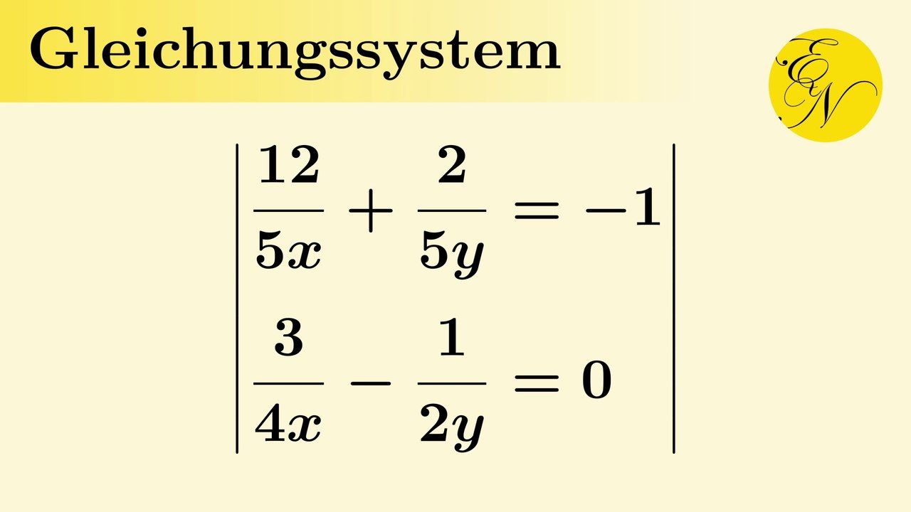 Gleichungssystem mit Brüchen (2. Beispiel)