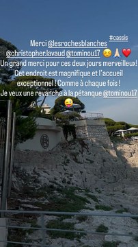 Guillaume Canet de passage à Cassis dans les Bouches-du-Rhône, près de Marseille. Vidéo publiée sur son compte Instagram le 16 août 2025.