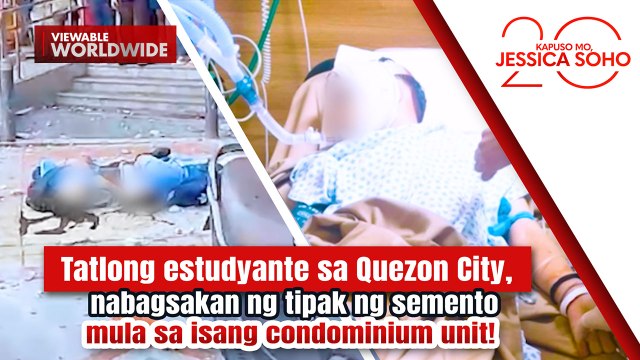 Tatlong estudyante, nabagsakan ng tipak ng semento mula sa condo unit! | Kapuso Mo, Jessica Soho