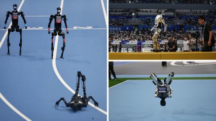 Salto vertical y carreras protagonizan el segundo día de los Juegos de Robots en Pekín