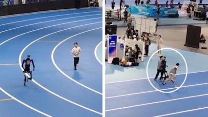 El vídeo viral de los Juegos Robots: un velocista 'desorientado' derriba a un humano