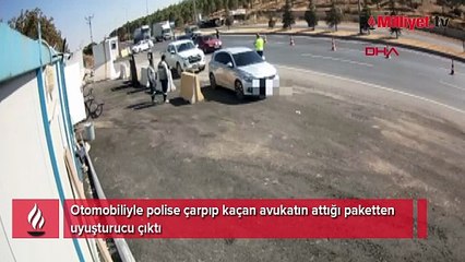 Otomobiliyle polise çarpıp kaçan avukatın attığı paketten uyuşturucu çıktı