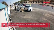 Otomobiliyle polise çarpıp kaçan avukatın attığı paketten uyuşturucu çıktı
