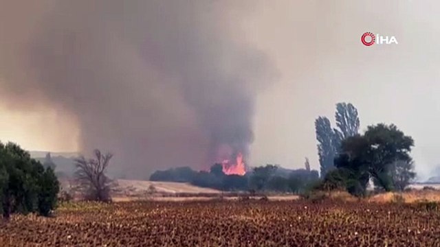 Çanakkale’de devam eden orman yangınına havadan ve karadan yoğun müdahale devam ediyor