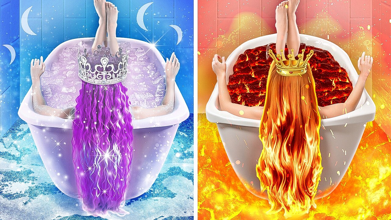 PRINCESSE DU SOLEIL VS 🌙 PRINCESSE DE LA LUNE ! TRANSFORMATION RICHE VS PAUVRE 🌟