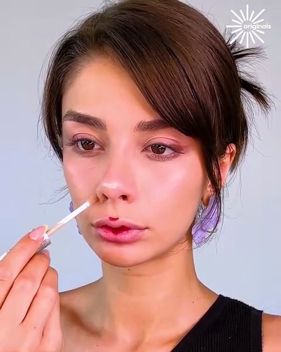 Stunning rosy lips & blush makeup for a radiant look! 🌸💁‍♀️