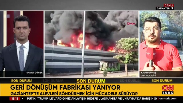 Gaziantep’te geri dönüşüm fabrikasında yangın: Dumanlar gökyüzünü kapladı