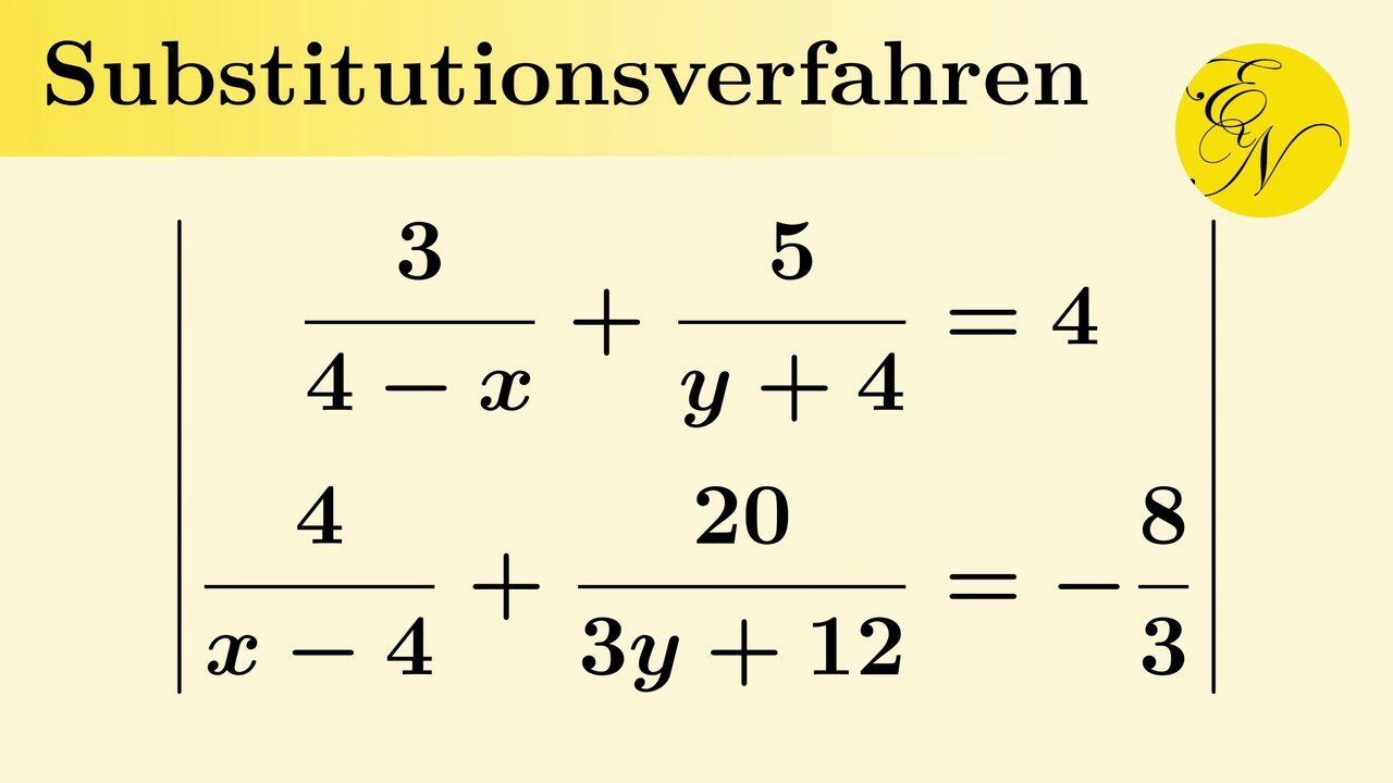 Gleichungssystem Substitutionsmethode