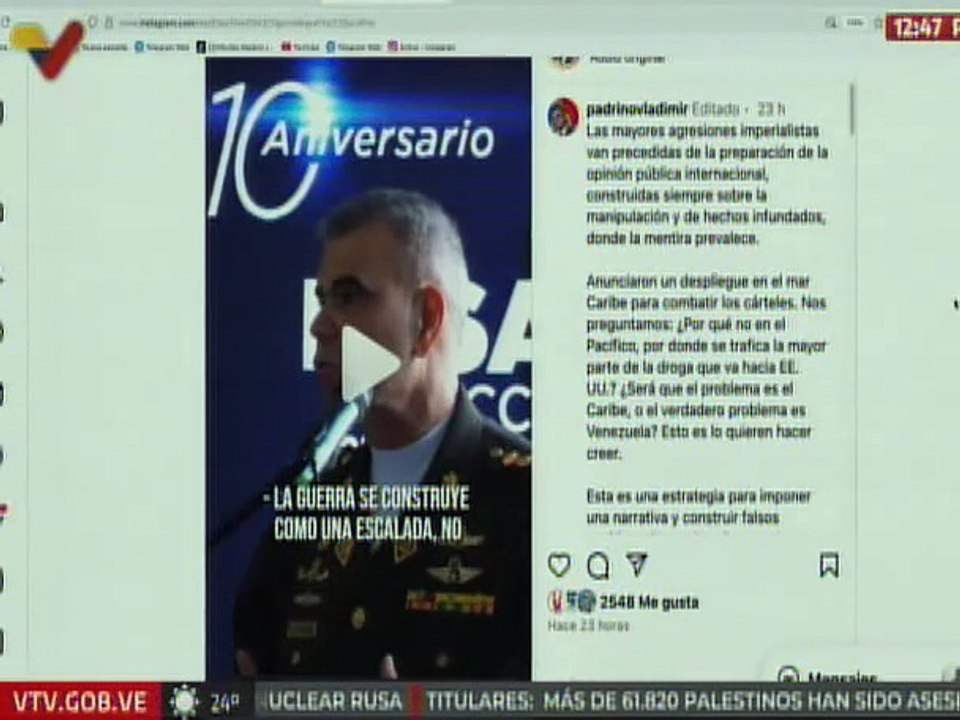 Padrino López: Agresiones imperialistas van precedidas de la opinión pública internacional