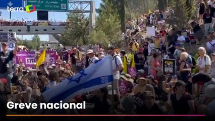Manifestantes de Israel protestam pelo fim da guerra em Gaza