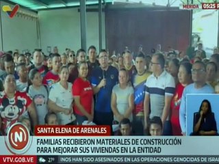 Mérida | Gobierno Bolivariano entregó materiales de construcción a 15 familias en Santa Elena de Arenales