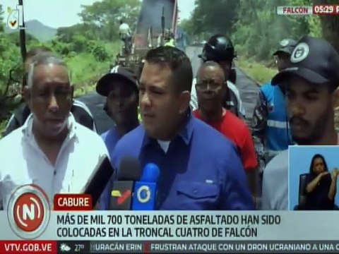 Falcón | Más de 1.700 toneladas de asfaltado han sido colocados en el municipio Petit