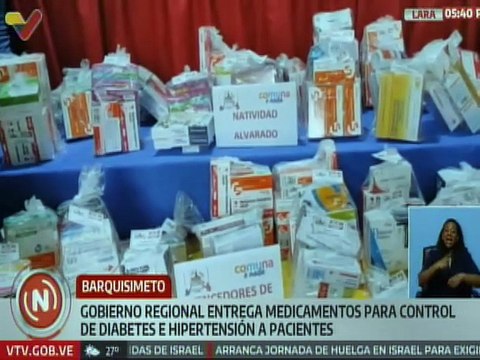 Lara I Realizan entrega de medicamentos para control de diabetes e hipertensión en Barquisimeto