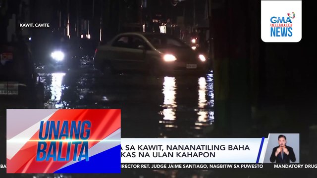 Ilang kalsada sa Kawit, nananatiling baha dahil sa malakas na ulan kahapon | Unang Balita